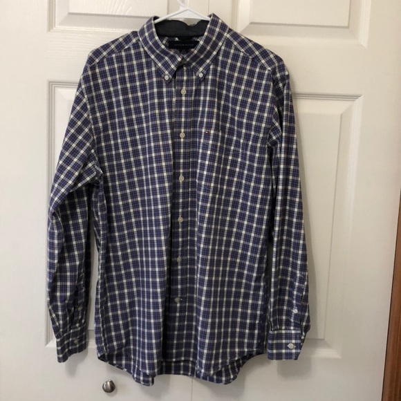 NWOT Tommy Hilfiger Mens Button Down L/S Shirt Lge - Picture 1 of 9